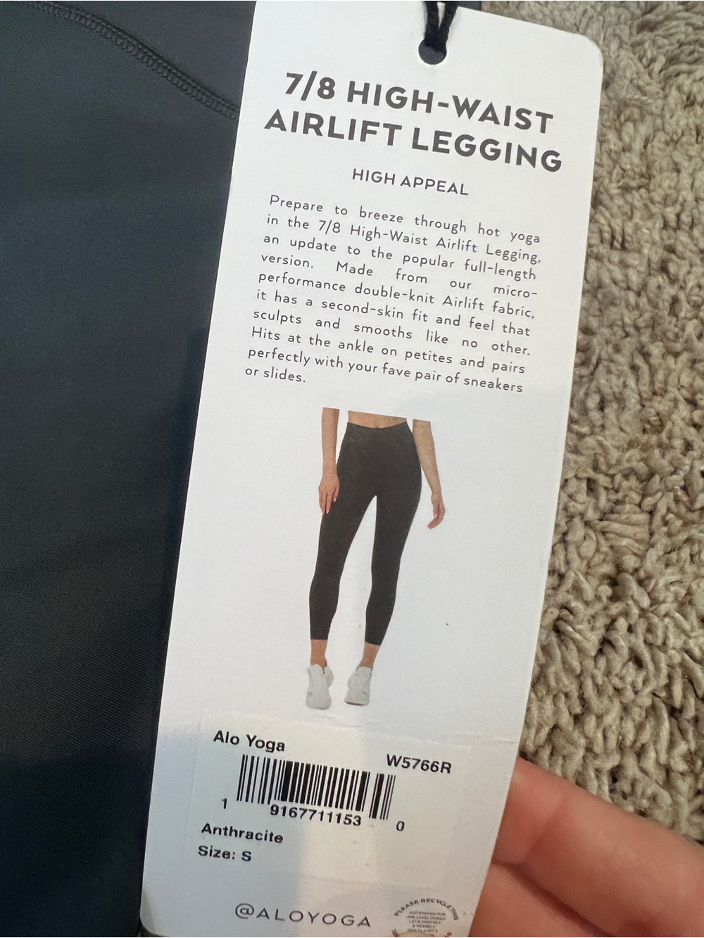 ALO Yoga 7/8 High-Waist Airlift Legging - Anthracite (Black)